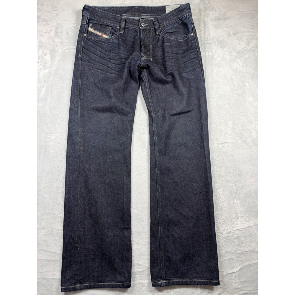 Diesel Larkee Jeans Mens 31x32 Dark Wash 0RZ29 USA Made Straight Leg Button Fly